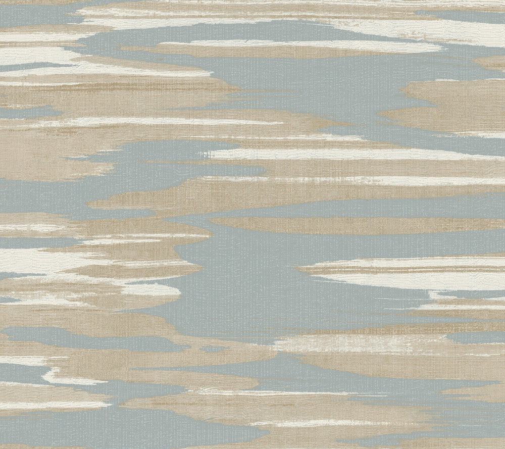 Nimbus Blue & Cream Wallpaper by Antonina Vella Antonina Vella Dazzling Dimensions Volume II Covers about 60.8 square feet 27-in by 27-ft long roll Unpasted 24 - Fabric Carolina -