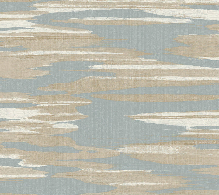 Nimbus Blue & Cream Wallpaper by Antonina Vella Antonina Vella Dazzling Dimensions Volume II Covers about 60.8 square feet 27-in by 27-ft long roll Unpasted 24 - Fabric Carolina -