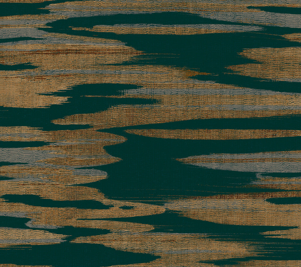 Nimbus Teal Wallpaper by Antonina Vella Antonina Vella Dazzling Dimensions Volume II Covers about 60.8 square feet 27-in by 27-ft long roll Unpasted 24 - Fabric Carolina -