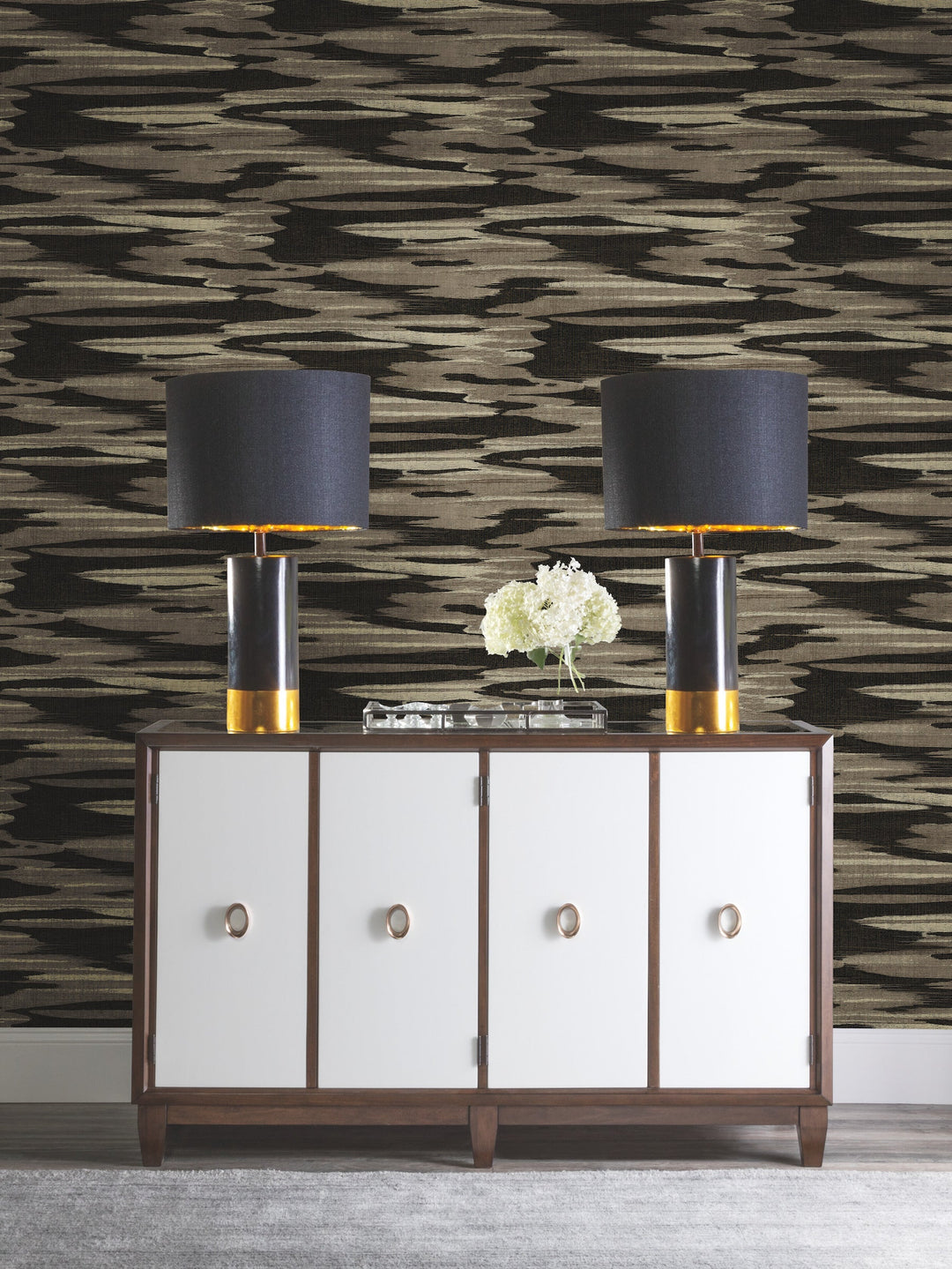 Nimbus Black Wallpaper by Antonina Vella Designer
