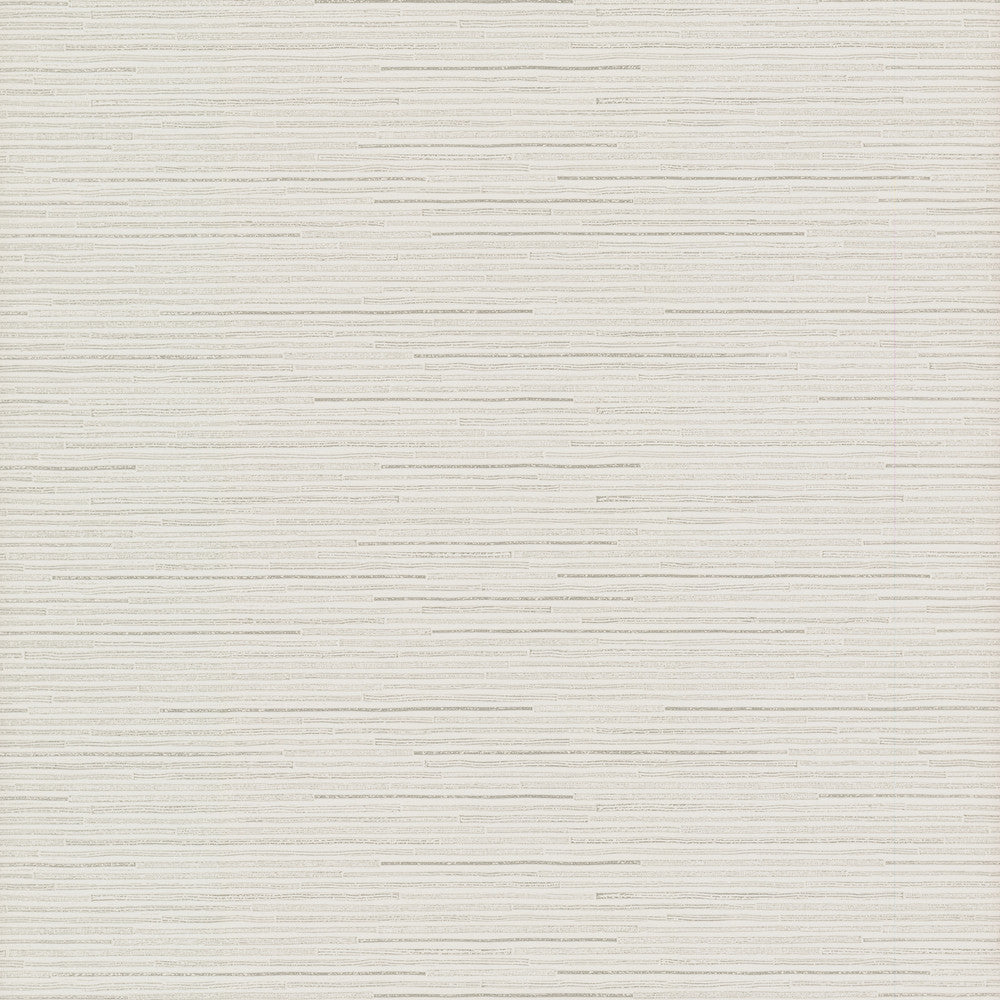 Ribbon Bamboo White & Silver Metallic Wallpaper by Antonina Vella Antonina Vella Dazzling Dimensions Volume II Covers about 60.8 square feet 27-in by 27-ft long roll Unpasted 10.44 - Fabric Carolina -