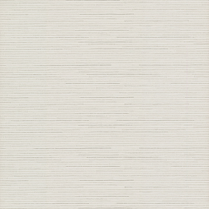 Ribbon Bamboo White & Silver Metallic Wallpaper by Antonina Vella Antonina Vella Dazzling Dimensions Volume II Covers about 60.8 square feet 27-in by 27-ft long roll Unpasted 10.44 - Fabric Carolina -