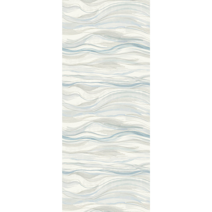 Currents Blue Wall Mural by Antonina Vella Antonina Vella Dazzling Dimensions Volume II Covers 1 panel - measures 4-ft 2-in wide by 10-ft 2-in tall when assembled 50.4-in by 10.2-ft long roll Unpasted 0 - Fabric Carolina -