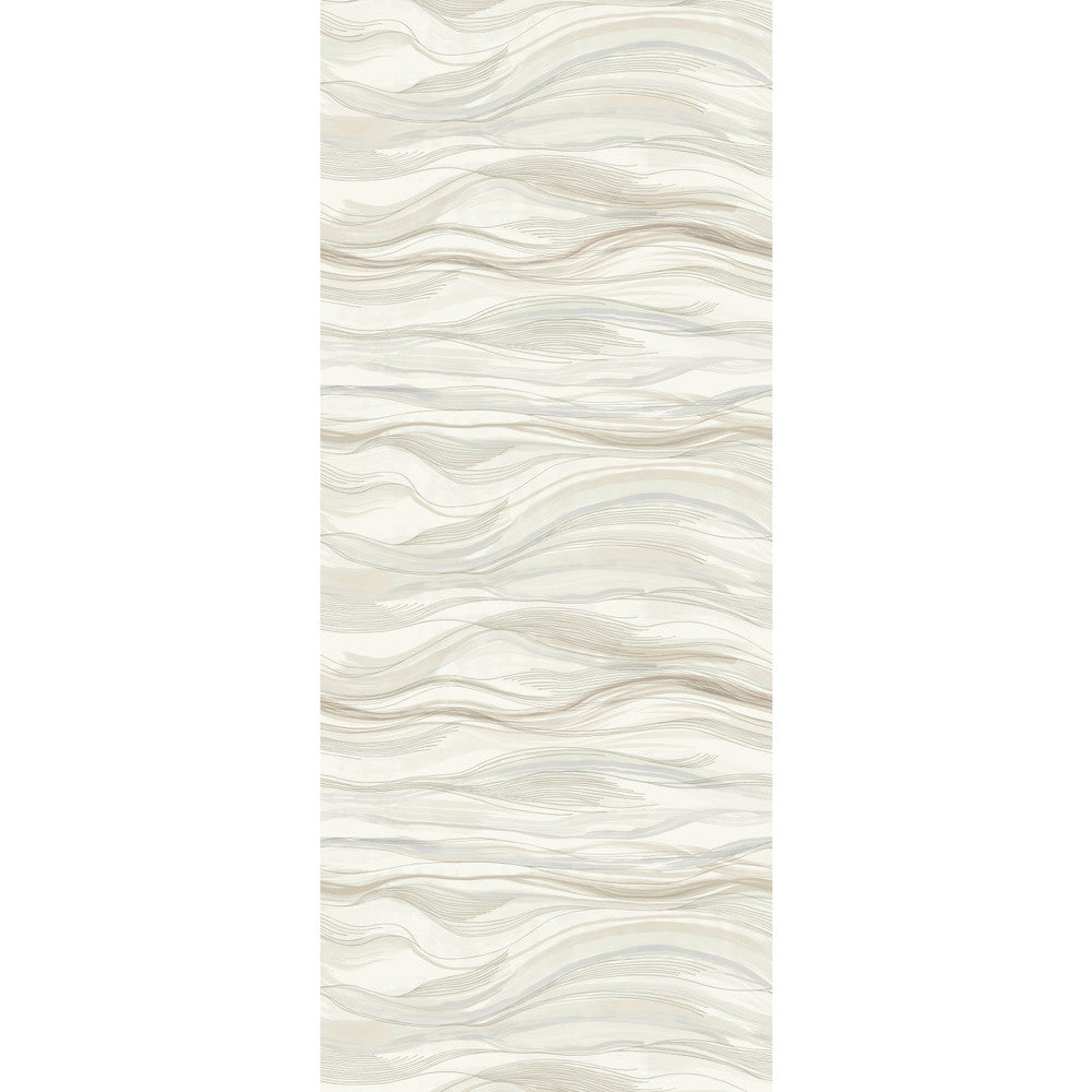 Currents Neutral Wall Mural by Antonina Vella Antonina Vella Dazzling Dimensions Volume II Covers 1 panel - measures 4-ft 2-in wide by 10-ft 2-in tall when assembled 50.4-in by 10.2-ft long roll Unpasted 0 - Fabric Carolina -