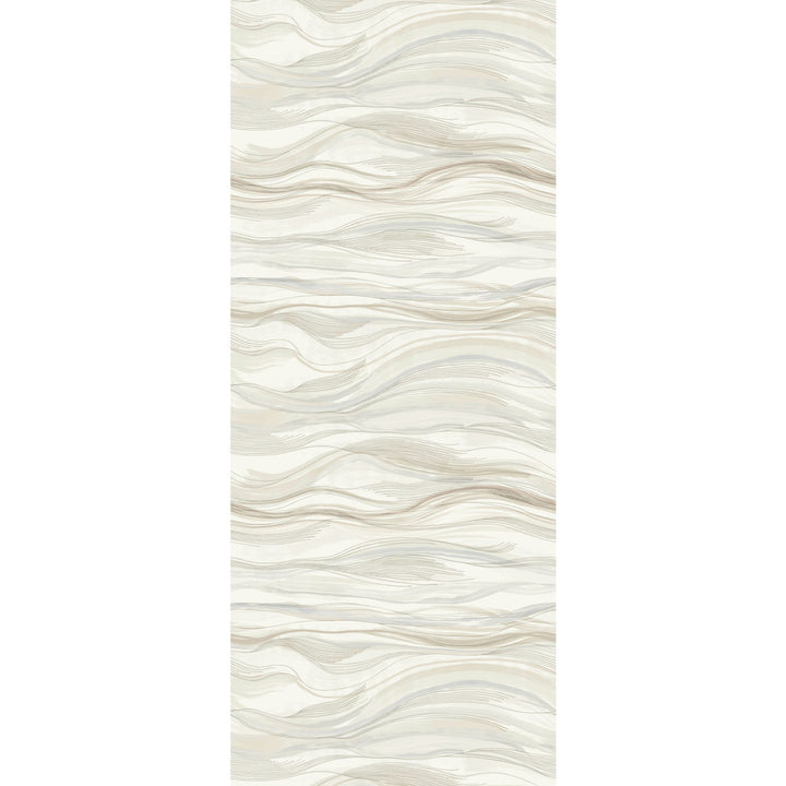 Currents Neutral Wall Mural by Antonina Vella Antonina Vella Dazzling Dimensions Volume II Covers 1 panel - measures 4-ft 2-in wide by 10-ft 2-in tall when assembled 50.4-in by 10.2-ft long roll Unpasted 0 - Fabric Carolina -
