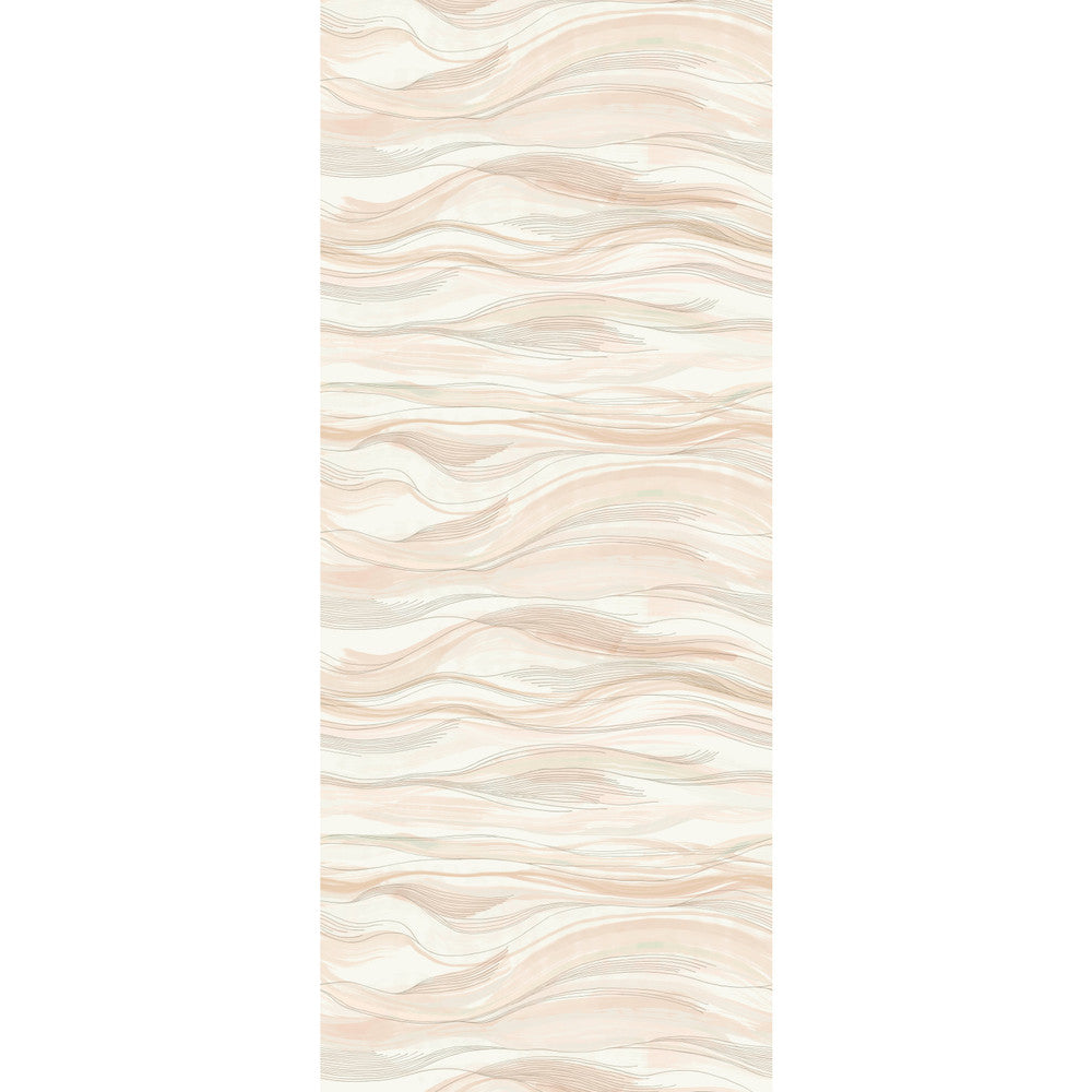 Currents Beige Wall Mural by Antonina Vella Antonina Vella Dazzling Dimensions Volume II Covers 1 panel - measures 4-ft 2-in wide by 10-ft 2-in tall when assembled 50.4-in by 10.2-ft long roll Unpasted 0 - Fabric Carolina -
