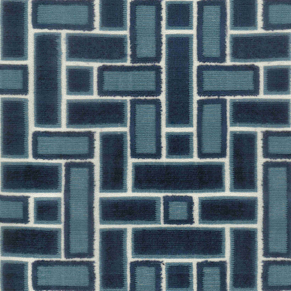 Dean Indigo by Norbar Fabric RITZ 76% VISCOSE 24% POLYESTER INDIA 9 1/4"V 13 1/2"H 54" - Fabric Carolina -