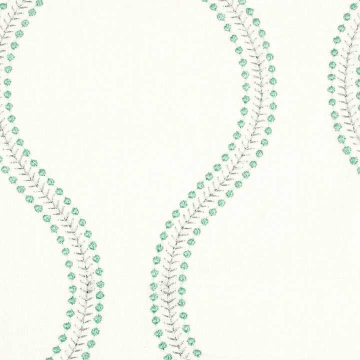 Delhi 7 Spa by Stout Fabric COLOR MY WINDOW BAHAMA/SEAGLASS 100%COT %VEMB INDIA Horizontal: 6.5 and Vertical: 7.5 51 in - Fabric Carolina -