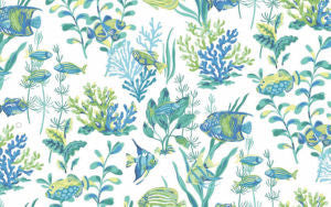 Delphi Ocean 514 by Norbar Fabric See Sample 100% COTTON PAKISTAN UFAC 1, CALIFORNIA BULLETIN 117 </p><p>Repeat: Horizontal: 36 1/6" and Vertical: 17 1/4" 56 - Fabric Carolina -