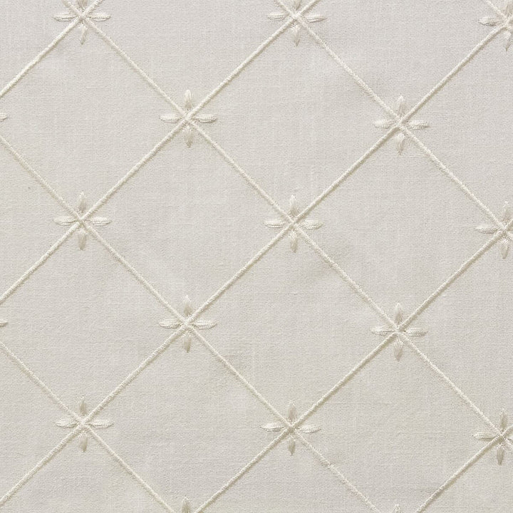 Deveraux 3 Vanilla by Stout Fabric COLOR MY WINDOW EMBROIDERY/SNOW 65%COT 35%POL %PEMB INDIA Horizontal: 3.25 and Vertical: 3.25 52 in - Fabric Carolina -