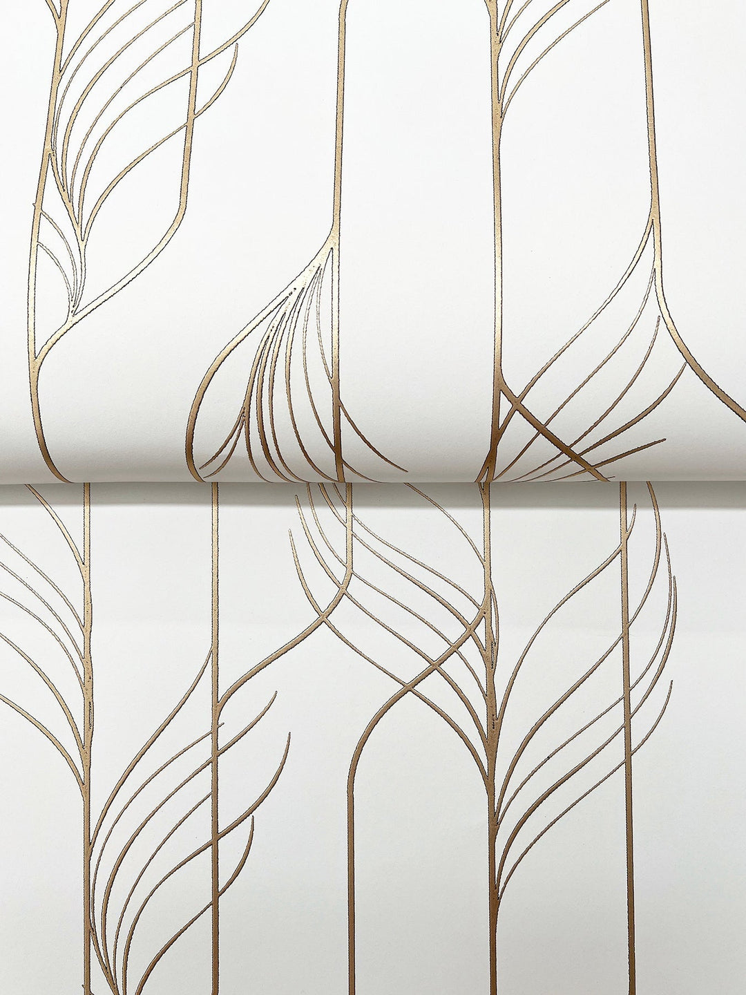 Elemental Thread White & Gold Wallpaper by Candice Olson Designer