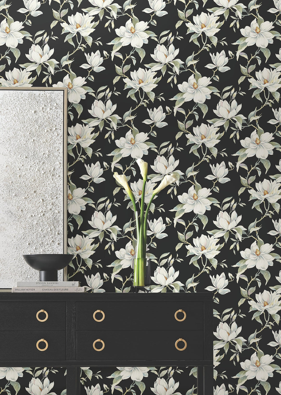Garden Jewels Black Wallpaper by Candice Olson Designer
