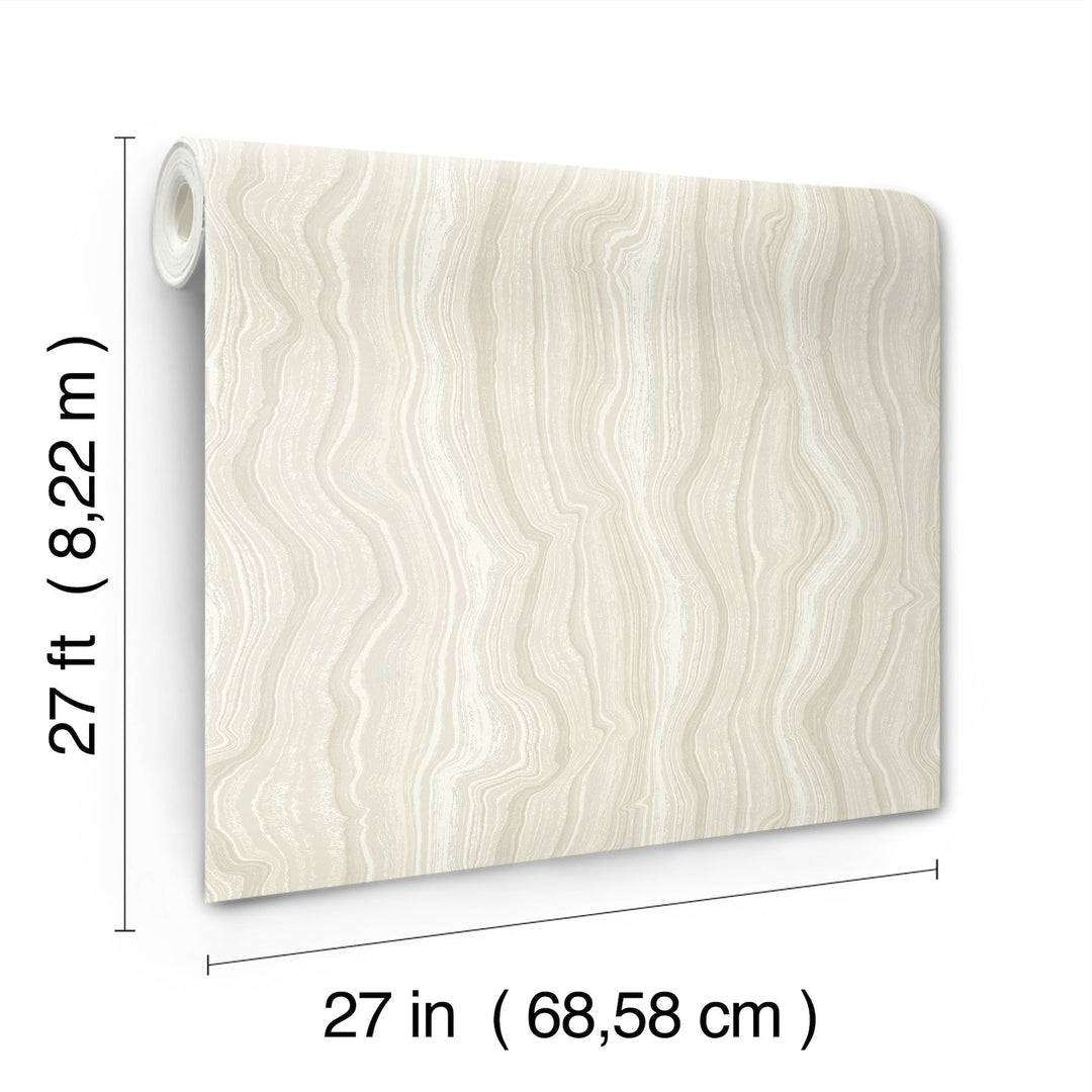 Mineral Shimmer White & Pearl Wallpaper by Candice Olson Designer