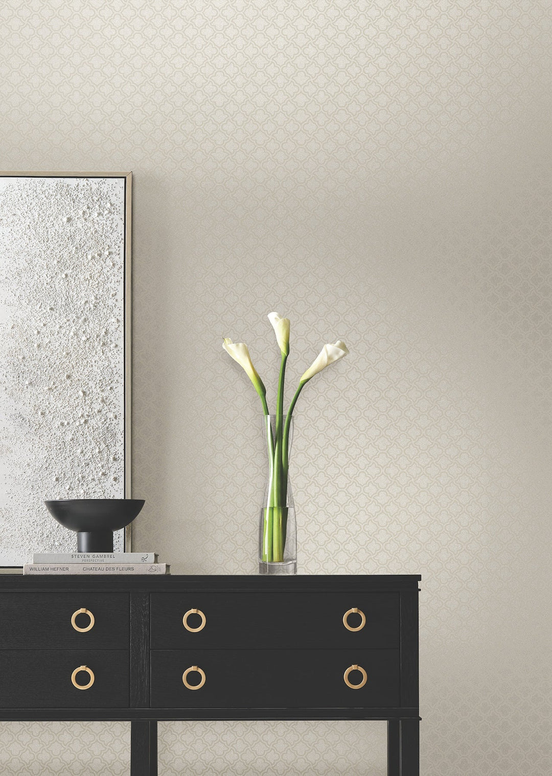 Uptown Glam Beige Wallpaper by Candice Olson Designer