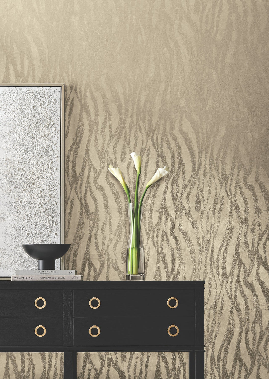 Zebra Chic Glint Wallpaper by Candice Olson Designer