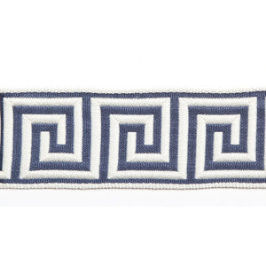 Hellenic Key Jacquard Tape Denim by Europatex Fabric