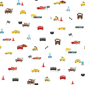 Disney & Pixar Cars Racing Spot White Wallpaper by York Wallcoverings
