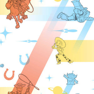 Disney & Pixar Toy Story 4 Retro Blue & Orange Wallpaper by York Wallcoverings