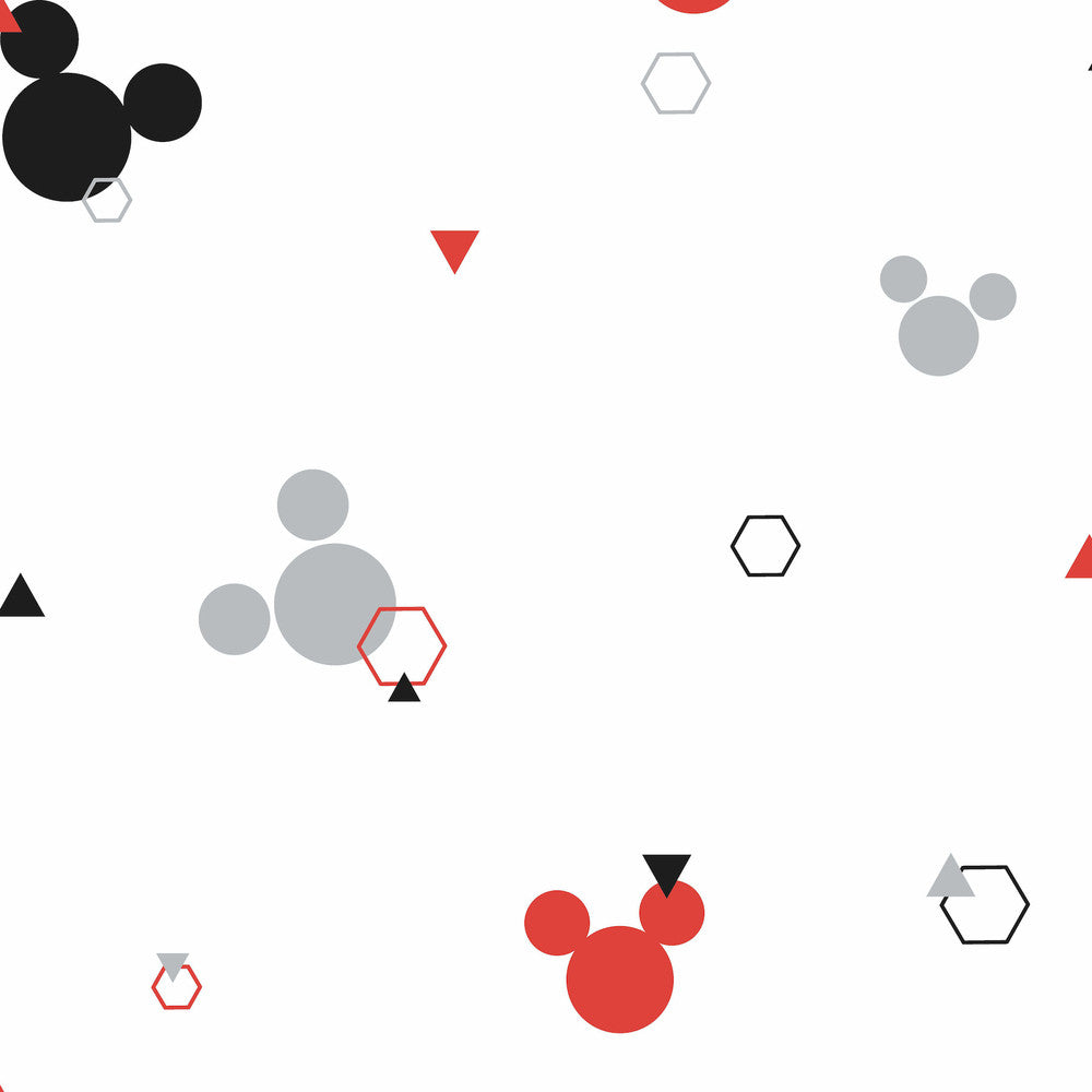 Disney Minnie Mouse Dots Red & Black Wallpaper by York Wallcoverings Disney Kids Vol. 4 Covers about 56.4 square feet 20.5-in by 33-ft long roll Unpasted 20.5 - Fabric Carolina -