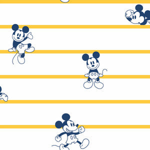 Disney Mickey Mouse Stripe Yellow Wallpaper by York Wallcoverings
