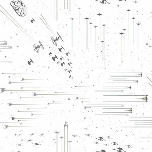 Star Wars: Galactic Battles Black & White Wallpaper by York Wallcoverings