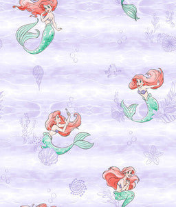 Disney the Little Mermaid Swim Purple Wallpaper by York Wallcoverings