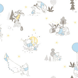 Disney Winnie the Pooh Playmates Yellow Wallpaper by York Wallcoverings