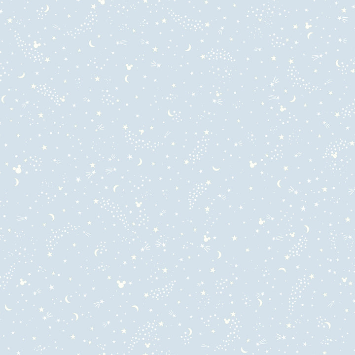 Disney Mickey Mouse Star Blue Wallpaper by York Wallcoverings Disney Kids Vol. 4 Covers about 56.4 square feet 20.5-in by 33-ft long roll Unpasted 20.5 - Fabric Carolina -