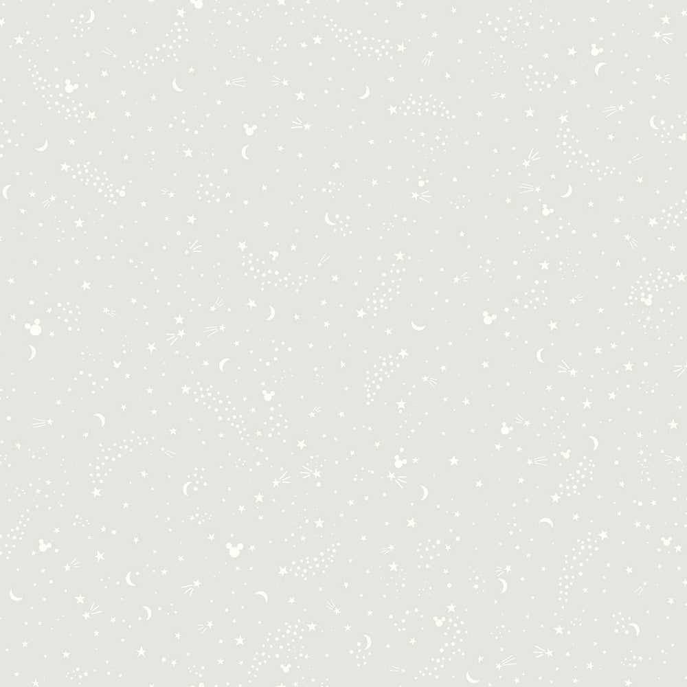 Disney Mickey Mouse Star Grey Wallpaper by York Wallcoverings Disney Kids Vol. 4 Covers about 56.4 square feet 20.5-in by 33-ft long roll Unpasted 20.5 - Fabric Carolina -
