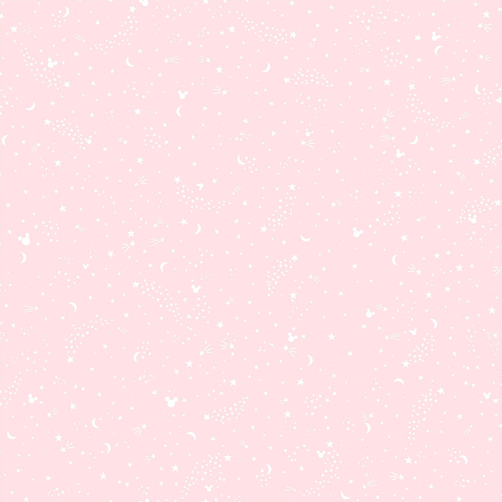 Disney Mickey Mouse Star Pink Wallpaper by York Wallcoverings Disney Kids Vol. 4 Covers about 56.4 square feet 20.5-in by 33-ft long roll Unpasted 20.5 - Fabric Carolina -