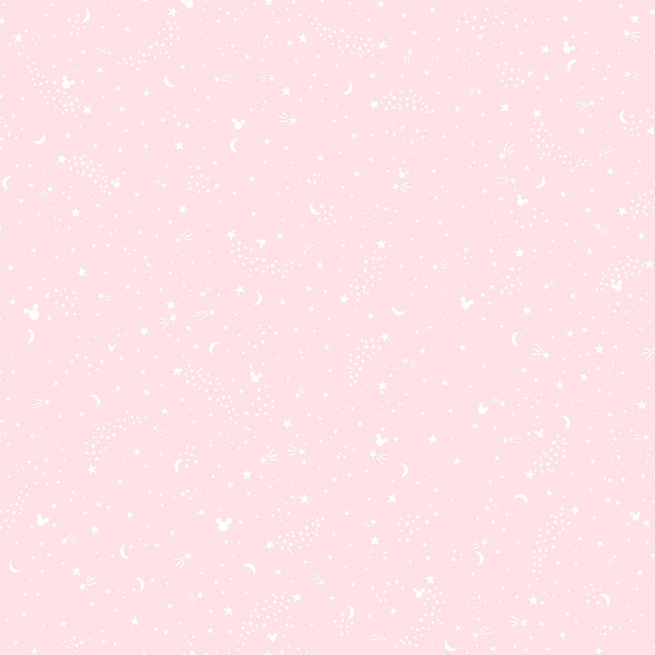 Disney Mickey Mouse Star Pink Wallpaper by York Wallcoverings Disney Kids Vol. 4 Covers about 56.4 square feet 20.5-in by 33-ft long roll Unpasted 20.5 - Fabric Carolina -