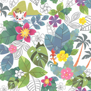 Disney Moana Jungle Pink & Green Wallpaper by York Wallcoverings