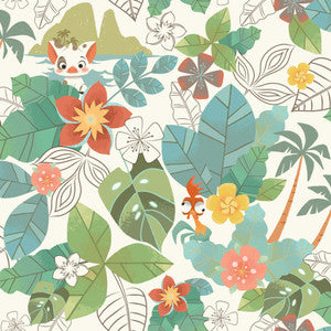 Disney Moana Jungle Red & Green Wallpaper by York Wallcoverings