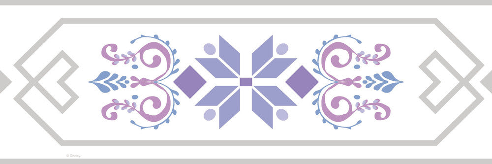 Disney Frozen 2 Elsa's Door Purple Border by York Wallcoverings Disney Kids Vol. 4 Covers about 4.5 square feet 6-in by 9-ft long roll Unpasted 18 - Fabric Carolina -