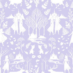 Disney Frozen 2 Nordic Purple Glitter Wallpaper by York Wallcoverings