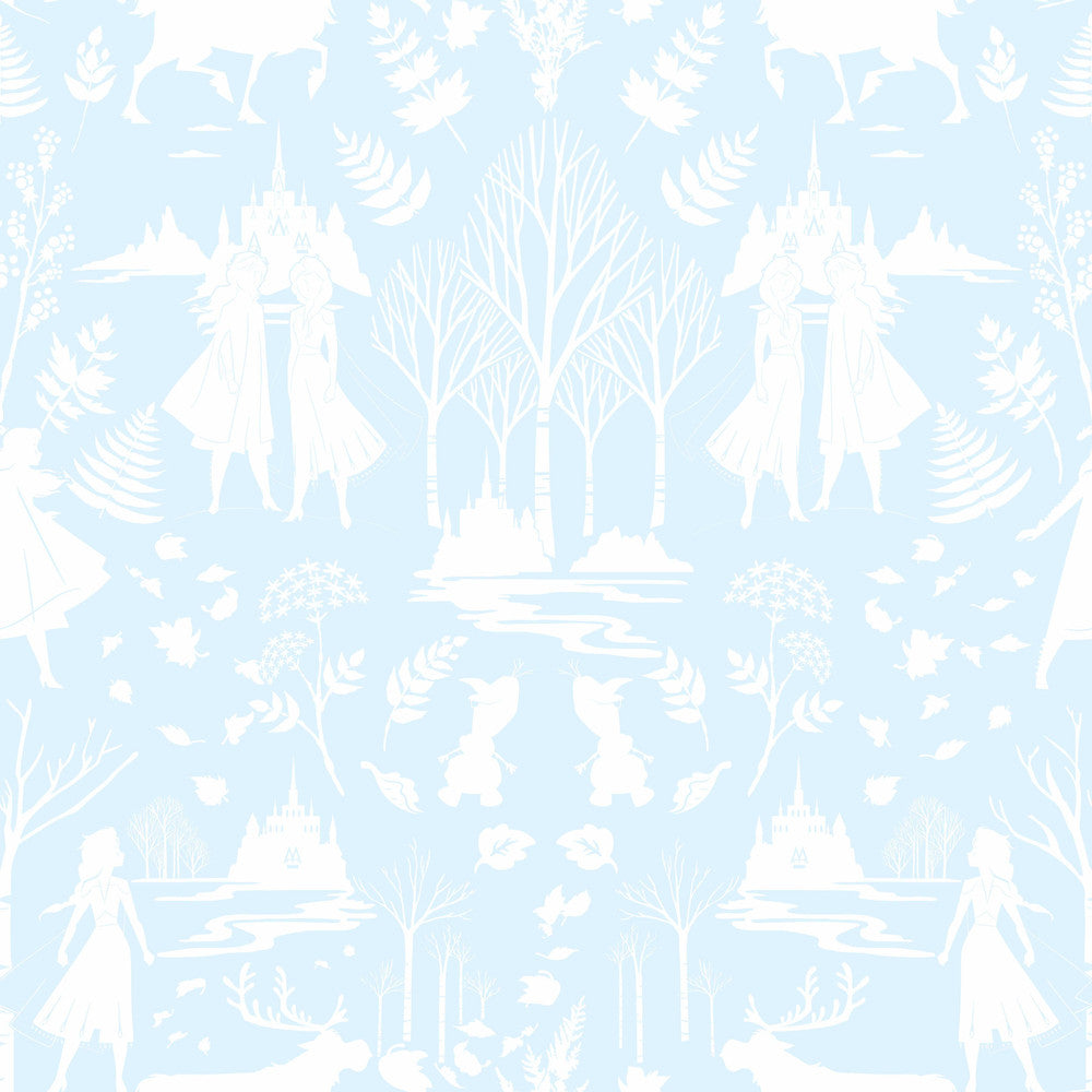 Disney Frozen 2 Nordic Green & Glitter Wallpaper by York Wallcoverings Disney Kids Vol. 4 Covers about 56.4 square feet 20.5-in by 33-ft long roll Unpasted 20.5 - Fabric Carolina -