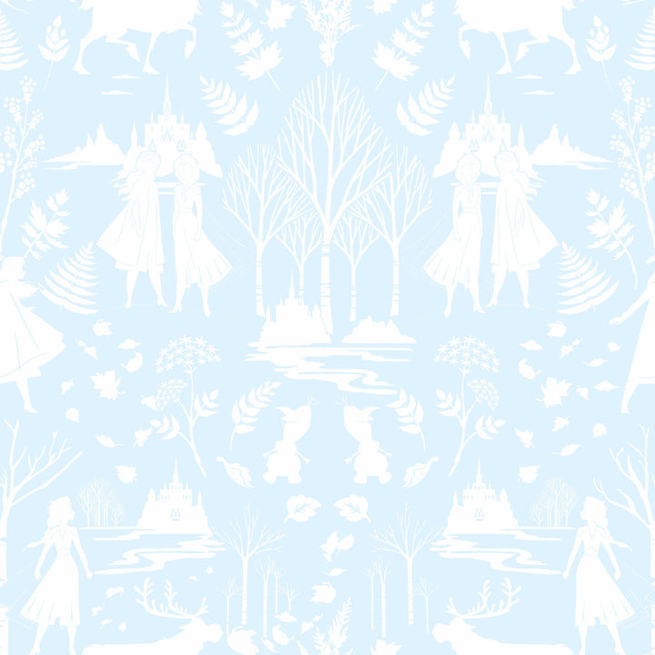 Disney Frozen 2 Nordic Green & Glitter Wallpaper by York Wallcoverings Disney Kids Vol. 4 Covers about 56.4 square feet 20.5-in by 33-ft long roll Unpasted 20.5 - Fabric Carolina -