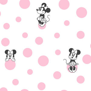 Minnie Dots Pink Wallpaper by York Wallcoverings