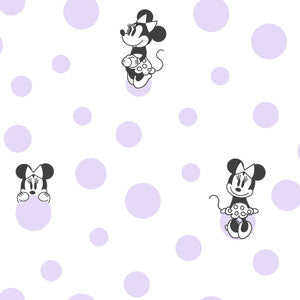 Disney Minnie Mouse Dots Purple Wallpaper by York Wallcoverings