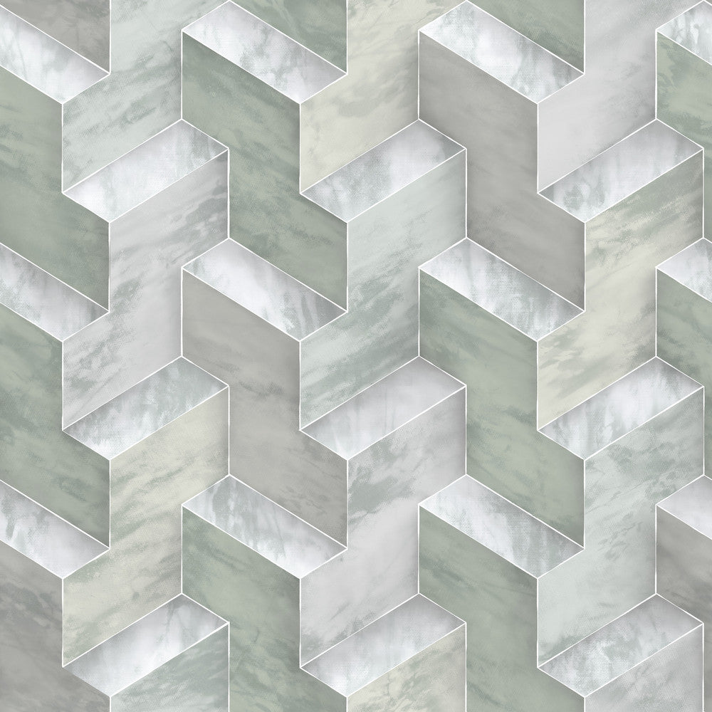 Green Step to It Wallpaper by York Wallcoverings Dimensional Artistry Covers about 56.4 square feet 20.5-in by 33-ft long roll Prepasted 20.5 - Fabric Carolina -