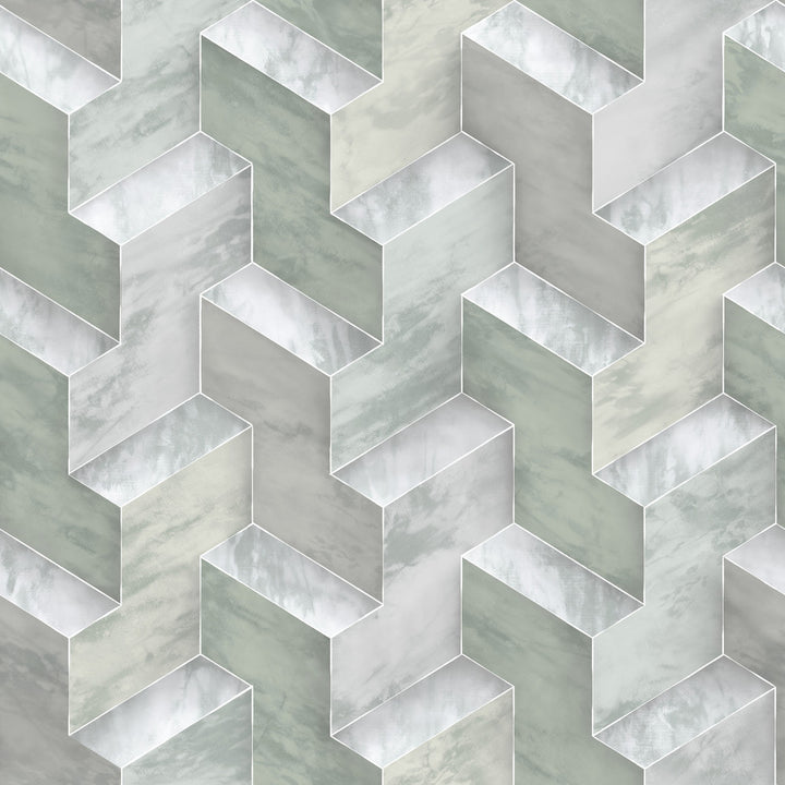Green Step to It Wallpaper by York Wallcoverings Dimensional Artistry Covers about 56.4 square feet 20.5-in by 33-ft long roll Prepasted 20.5 - Fabric Carolina -