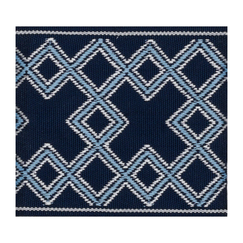 Diamonds Tape 1 Baltic by Stout Trim Stout Trim Diamonds Tape 1 BalticTrim SMALL WONDERS TRIM 52%SVI 48%POL CHINA </p><p>Repeat: H: 1.750, V: 0.000 3.25 in - Fabric Carolina -