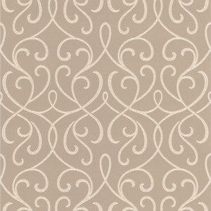 Alouette Taupe Mod Swirl Wallpaper by Decorline