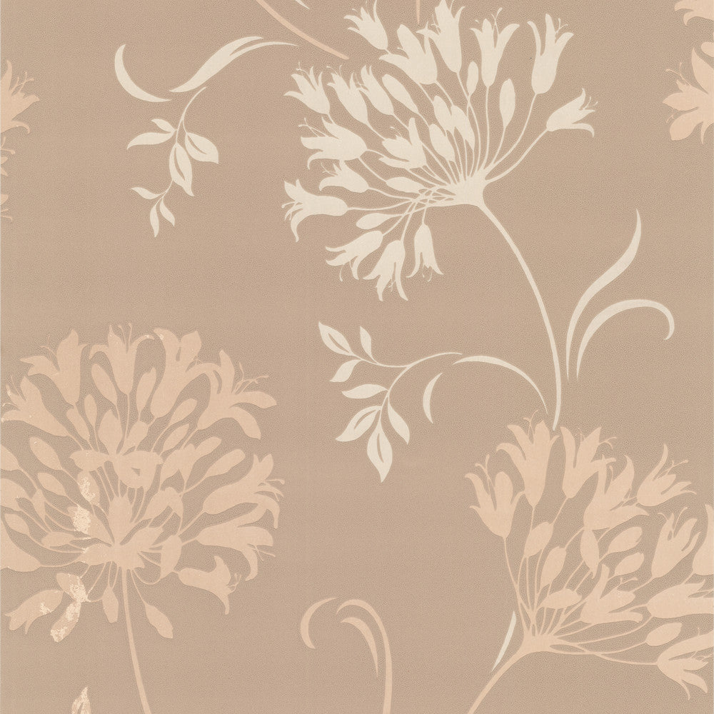 Nerida Taupe Floral Silhouette Wallpaper by Decorline Accents Covers about 56.4 square feet 20.5-in by 33-ft long roll Unpasted 25.2 - Fabric Carolina -