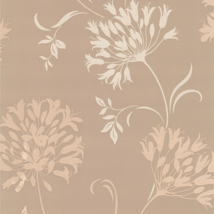 Nerida Taupe Floral Silhouette Wallpaper by Decorline Accents Covers about 56.4 square feet 20.5-in by 33-ft long roll Unpasted 25.2 - Fabric Carolina -