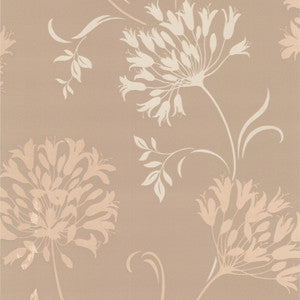Nerida Taupe Floral Silhouette Wallpaper by Decorline