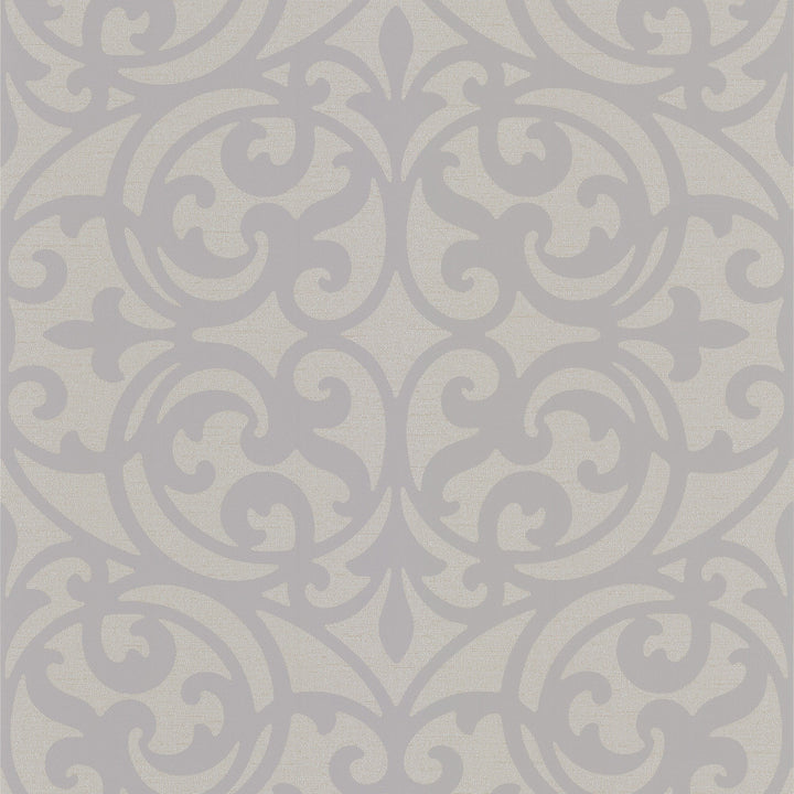 Sonata Grey Ironwork Wallpaper by Decorline Decadence Covers about 56.4 square feet 20.5-in by 33-ft long roll Unpasted 25 - Fabric Carolina -