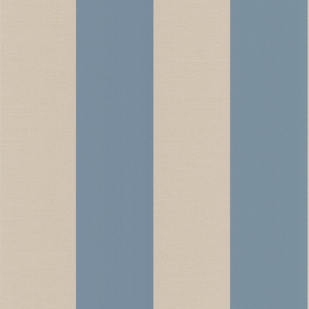 Purcell Blue Stripe Wallpaper by Decorline Decadence Covers about 56.4 square feet 20.5-in by 33-ft long roll Unpasted 25 - Fabric Carolina -