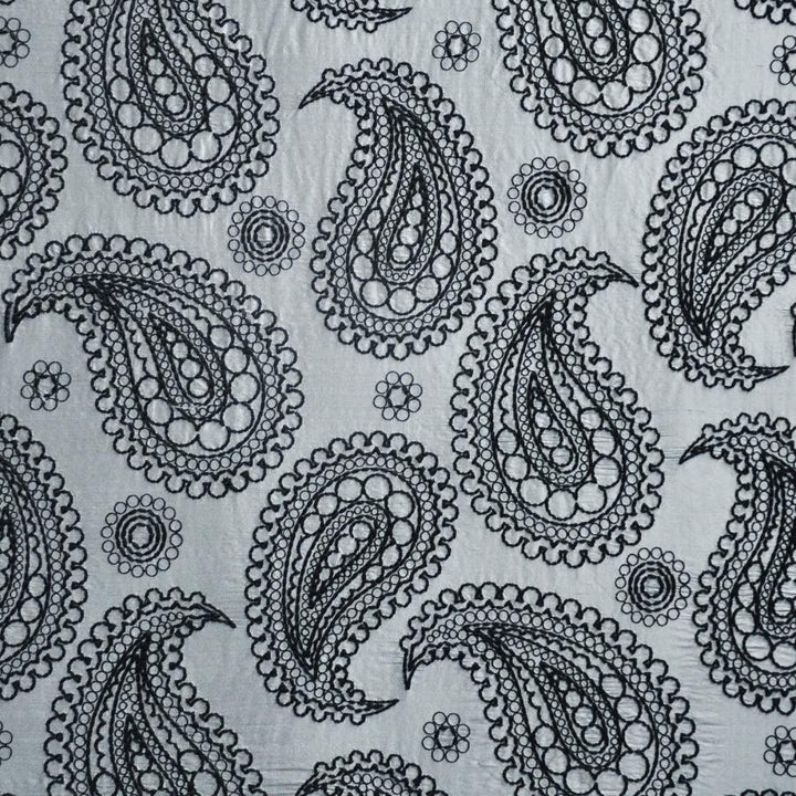 Deveaux # 304 Weimaraner by Maxwell Fabric Telafina Season Xiv 100% SILK EMB- 100% POLYESTER INDIA V-23.2"H26" 55" EMB-52" - Fabric Carolina -