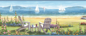 Barnstable Blue Seaside Cottage Wallpaper by Chesapeake